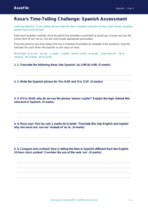 Free Telling The Time Assessment | Year 5 Greater Depth | BookFlik