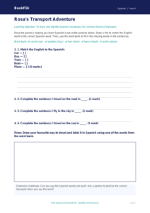 Free Transport Activity Sheet | Year 4 Supported | BookFlik