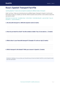 Free Transport Template | Year 4 Supported | BookFlik