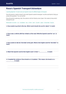 Free Transport Worksheet | Year 4 Supported | BookFlik