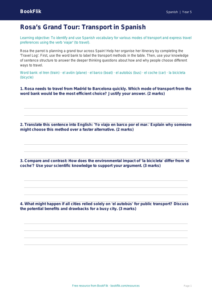 Free Transport Activity Sheet | Year 5 Greater Depth | BookFlik
