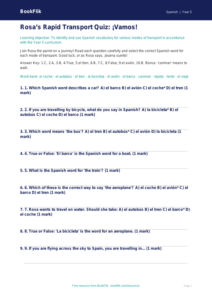 Free Transport Quiz | Year 5 Greater Depth | BookFlik