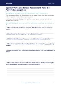 Free Verbs And Tenses Assessment | Year 4 Supported | BookFlik