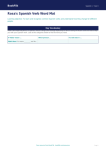 Free Verbs And Tenses Word Mat | Year 4 Supported | BookFlik