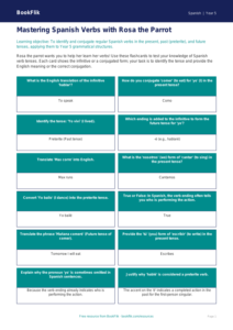 Free Verbs And Tenses Flashcards | Year 5 Greater Depth | BookFlik