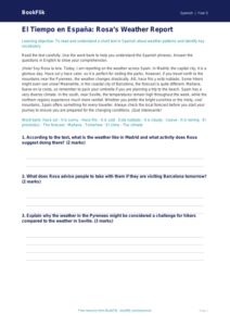 Free Weather Comprehension | Year 5 Greater Depth | BookFlik