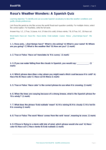 Free Weather Quiz | Year 5 Greater Depth | BookFlik