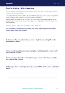 Free Abstract Art Worksheet | Pre-K | Art | BookFlik