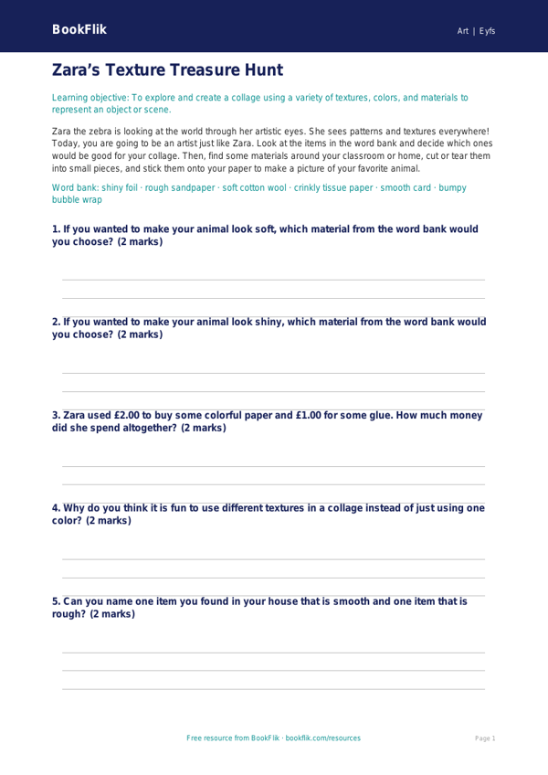 Free Collage Activity Sheet | Pre-K | Art | BookFlik worksheet preview — Art Collage