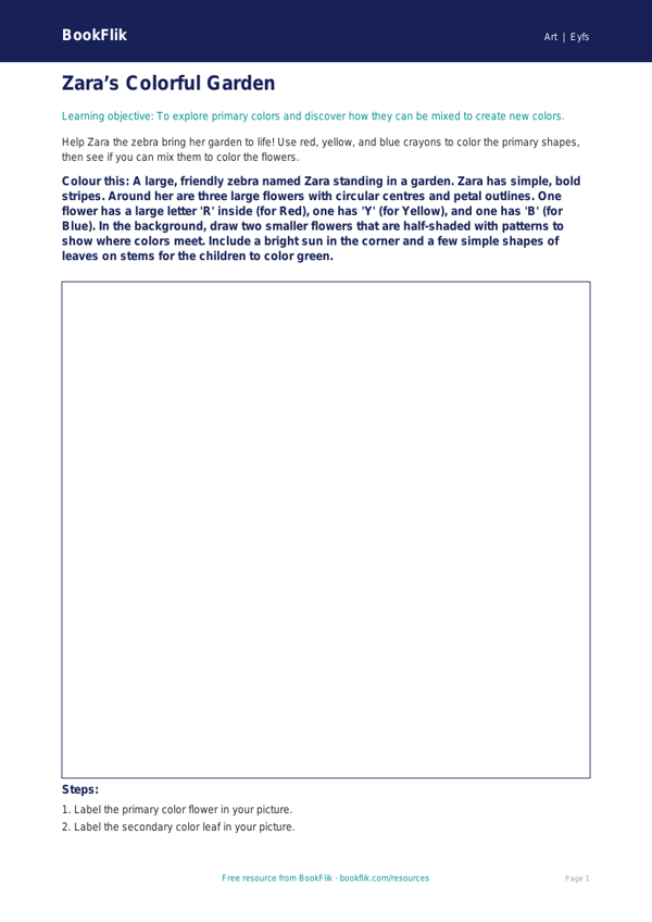 Free Color Theory Coloring Page | Pre-K Art Activity | BookFlik worksheet preview — Art Colour Theory