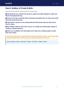 Free Famous Artists Poster | Grade 3 | Art | BookFlik