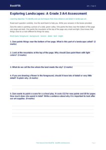 Free Landscapes Assessment | Grade 3 | Art | BookFlik