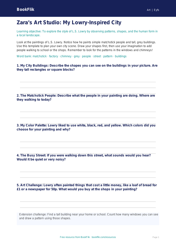Art lowry template pre k core worksheet preview — Art Lowry