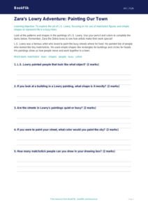 Lowry Worksheet for Pre-K | Art Lesson | BookFlik