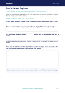 Free Pattern Worksheet | Grade 3 | Art | BookFlik