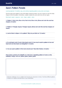 Free Pattern Activity Sheet | Pre-K | Art | BookFlik