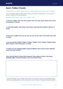 Free Pattern Worksheet | Pre-K | Art | BookFlik