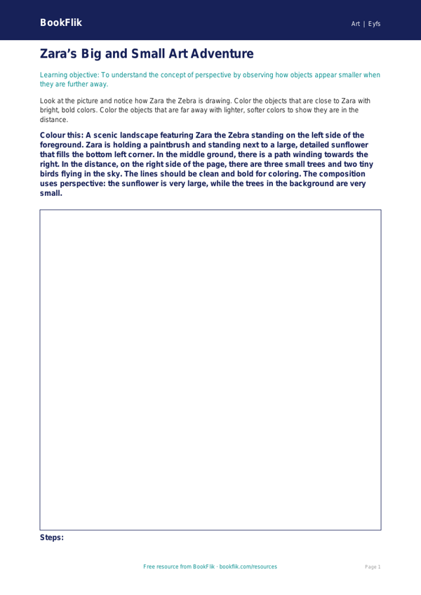 Free Perspective Colouring Page | Pre-K | Art | BookFlik worksheet preview — Art Perspective