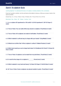Free Sculpture Quiz | Grade 3 | Art | BookFlik