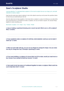 Free Sculpture Worksheet | Pre-K | Art | BookFlik