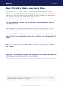 Free Sketching Activity Sheet | Grade 3 | Art | BookFlik