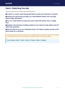 Free Sketching Poster | Grade 3 | Art | BookFlik