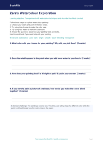 Free Watercolour Template | Grade 3 | Art | BookFlik
