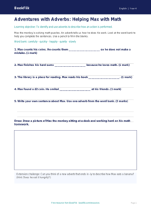 Free Adverbs Worksheet | Grade 3 | ELA | BookFlik