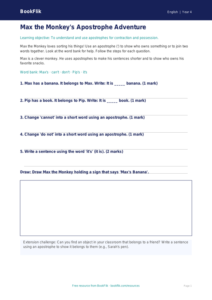 Free Apostrophes Worksheet | Grade 3 | ELA | BookFlik
