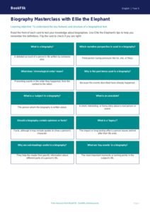 Free Biography Flashcards | Grade 4 | ELA | BookFlik