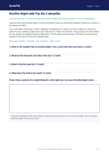Free Bonfire Night Track Sheet | Grade 3 | ELA | BookFlik