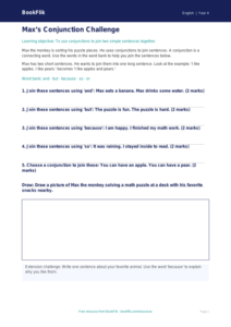 Free Conjunctions Worksheet | Grade 3 | ELA | BookFlik