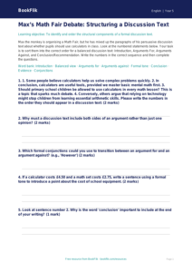 Free Discussion Texts Activity Sheet | Grade 4 | ELA | BookFlik