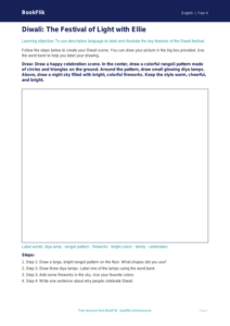 Free Diwali Story Drawing Sheet | Grade 3 | ELA | BookFlik