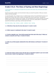 Free Easter Story Assessment | Grade 3 | ELA | BookFlik