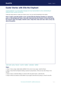 Free Easter Story Drawing Sheet | Grade 3 | ELA | BookFlik