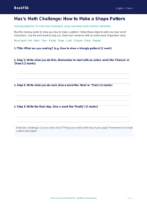 Free Instructions Template | Grade 3 | ELA | BookFlik