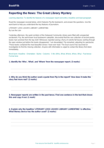 Free Newspaper Writing Track Sheet | Grade 4 | ELA | BookFlik