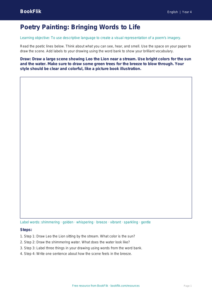 Free Poetry Drawing Sheet | Grade 3 | ELA | BookFlik