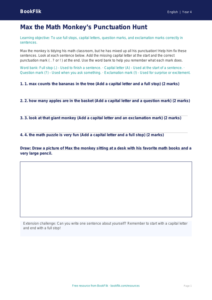 Free Punctuation Activity Sheet | Grade 3 | ELA | BookFlik