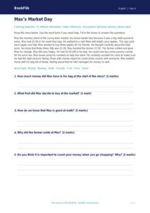 Free Reading Comprehension Grade 3 | ELA Worksheets | BookFlik
