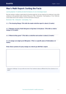 Free Report Writing Activity Sheet | Grade 3 | ELA | BookFlik