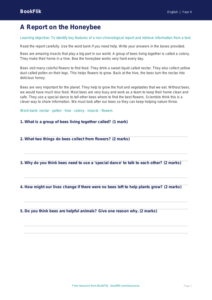 Free Report Writing Comprehension | Grade 3 | ELA | BookFlik