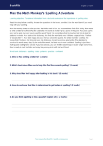 Free Spelling Comprehension | Grade 3 | ELA | BookFlik
