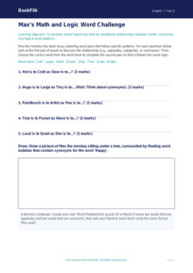 Free Verbal Reasoning Activity Sheet | Grade 4 | ELA | BookFlik