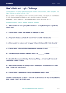 Free Verbal Reasoning Quiz | Grade 4 | ELA | BookFlik