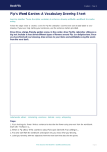 Free Vocabulary Drawing Sheet | Grade 3 | ELA | BookFlik