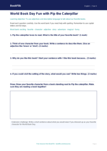 Free World Book Day Worksheet | Grade 3 | ELA | BookFlik