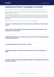 Free Biomes Assessment | Grade 3 | Geography | BookFlik