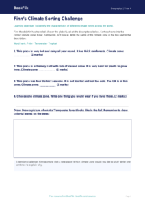 Free Climate Activity Sheet | Grade 3 | Geography | BookFlik
